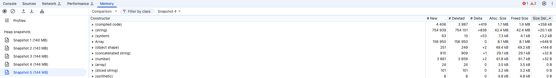 memory leak after